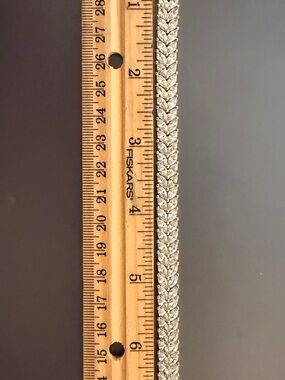 Sparkling Silver tone Tennis Bracelet - Crystal Leaf Design labeled “Oro”